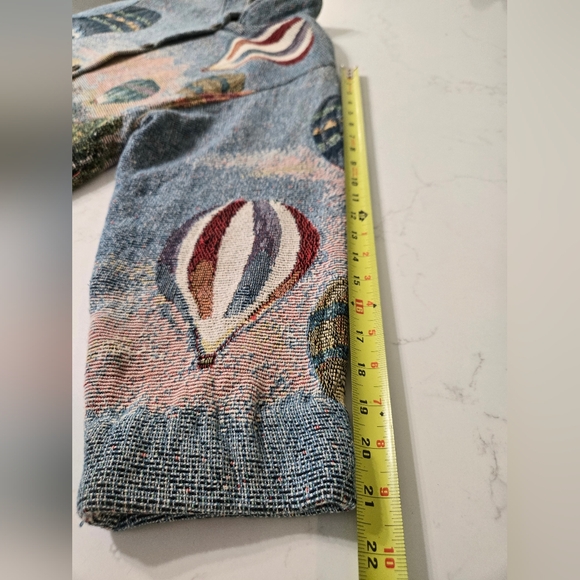 Vintage Sugar Street Weavers Hot Air Balloon Woven Tapestry Jacket size OSFM - Picture 8 of 10